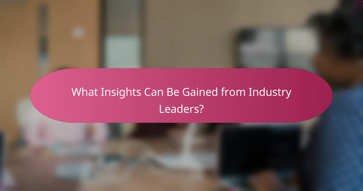 What Insights Can Be Gained from Industry Leaders?