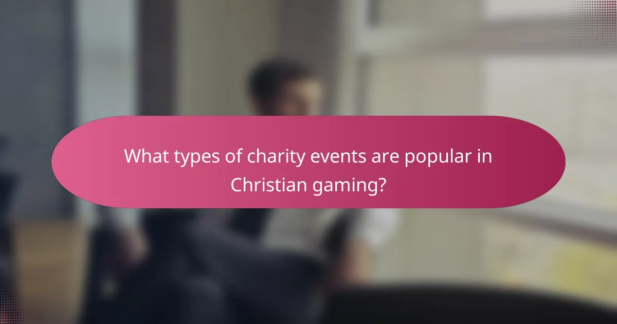 What types of charity events are popular in Christian gaming?